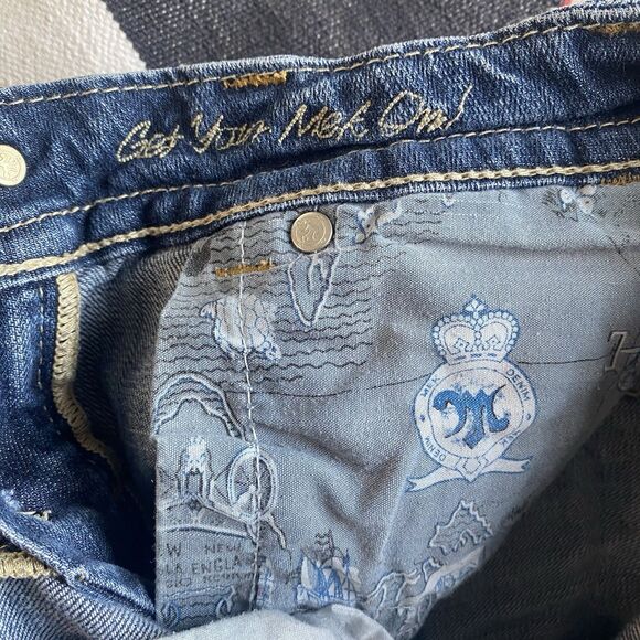 MEK Denim Jeans Womens 26/32 Blue Bootcut Oaxaca Flap Pockets.Stretch. Low Rise. - Picture 10 of 15